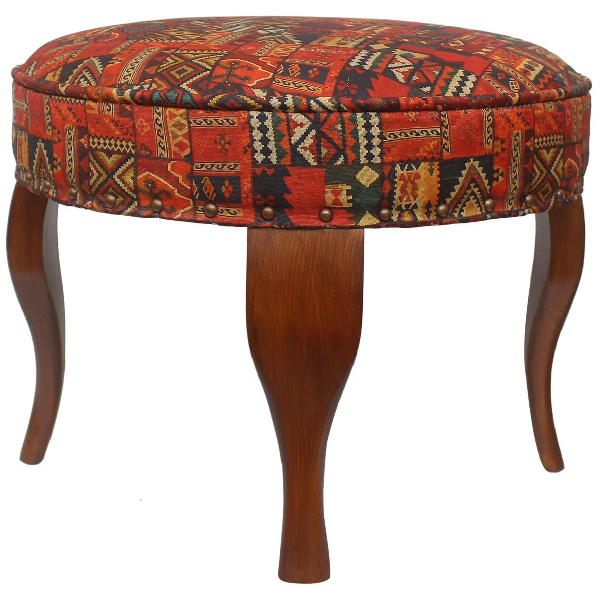 handmade Traditional Victorianot Rust Blue Hand-made ROUND JAQUARD area rug  23'' x 23'' x 18''
