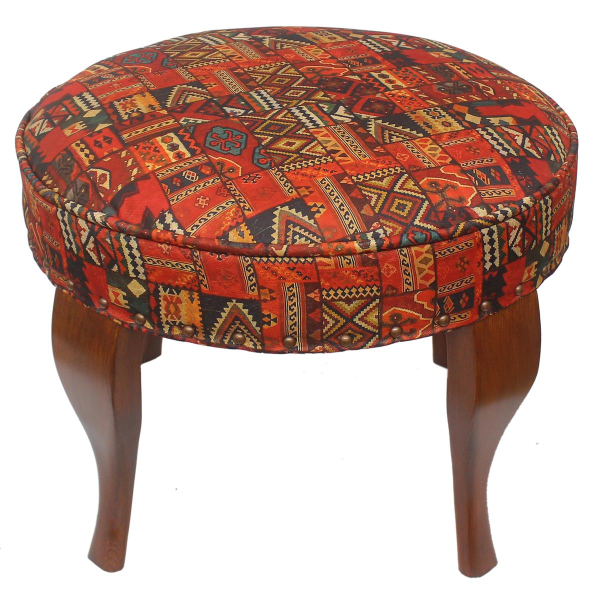 handmade Traditional Victorianot Rust Blue Hand-made ROUND JAQUARD area rug  23'' x 23'' x 18''