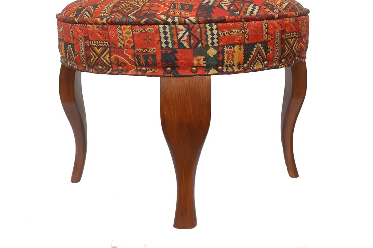 handmade Traditional Victorianot Rust Blue Hand-made ROUND JAQUARD area rug  23'' x 23'' x 18''