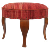handmade Modern Victorianot Red Red Hand-made RECTANGLE Vegetable dyed wool and wood  24'' x 24'' x 19''