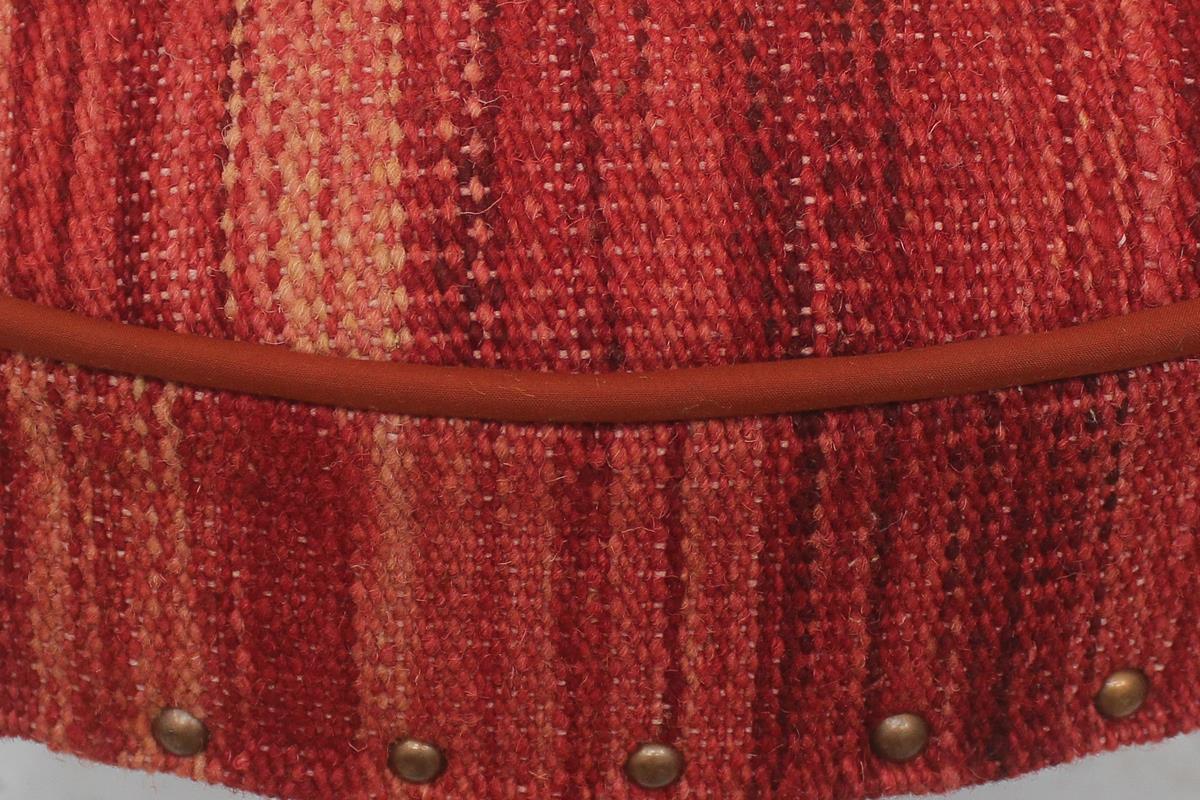 handmade Modern Victorianot Red Red Hand-made RECTANGLE Vegetable dyed wool and wood  24'' x 24'' x 19''