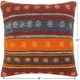 handmade Tribal Turkish Antique Burgundy Rust Hand-Woven SQUARE 100% WOOL pillow