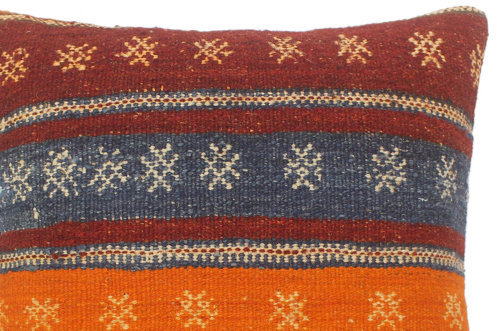 handmade Tribal Turkish Antique Burgundy Rust Hand-Woven SQUARE 100% WOOL pillow
