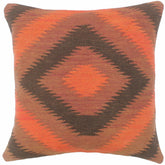handmade Tribal Turkish Antique Rust Black Hand-Woven SQUARE 100% WOOL pillow
