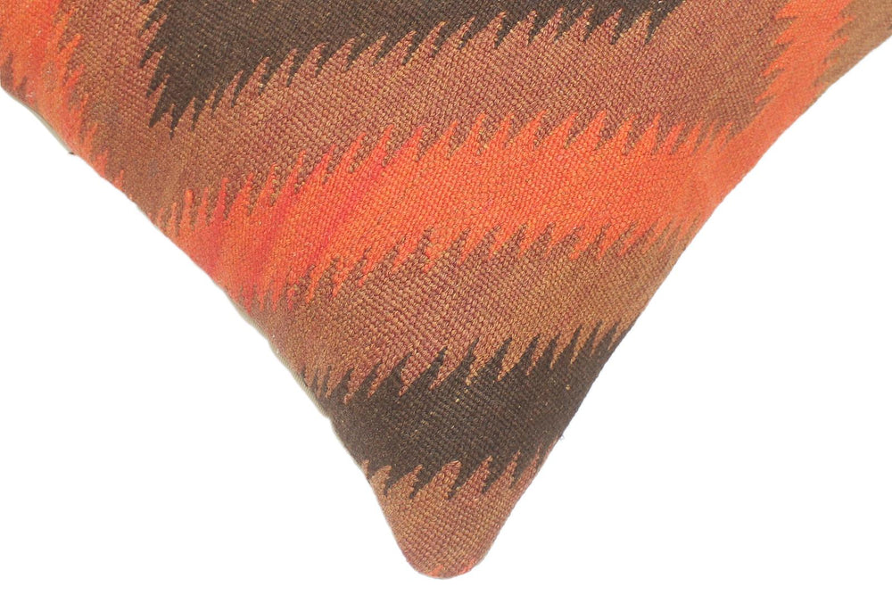 handmade Tribal Turkish Antique Rust Black Hand-Woven SQUARE 100% WOOL pillow