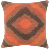 handmade Tribal Turkish Antique Rust Black Hand-Woven SQUARE 100% WOOL pillow