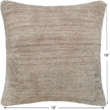 handmade Vintage Pillow Gray Brown Hand-Woven SQUARE 100% WOOL Vintage Pillow