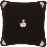 handmade Pillow Black Maroon Hand-Woven SQUARE VELVET EMBR pillow