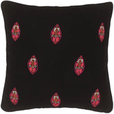 handmade Pillow Black Pink Hand-Woven SQUARE VELVET EMBR pillow