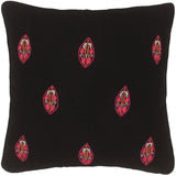 handmade  Pillow Black Pink Hand-Woven SQUARE VELVET EMBR pillow