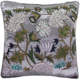 handmade Pillow Gray Blue Handmade square embroided silk pillow