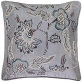 handmade Pillow Gray Blue Handmade square embroided silk pillow