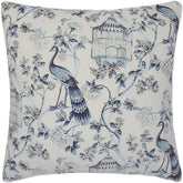 handmade Pillow Ivory Blue Hand-Woven SQUARE PRINTED VEL pillow
