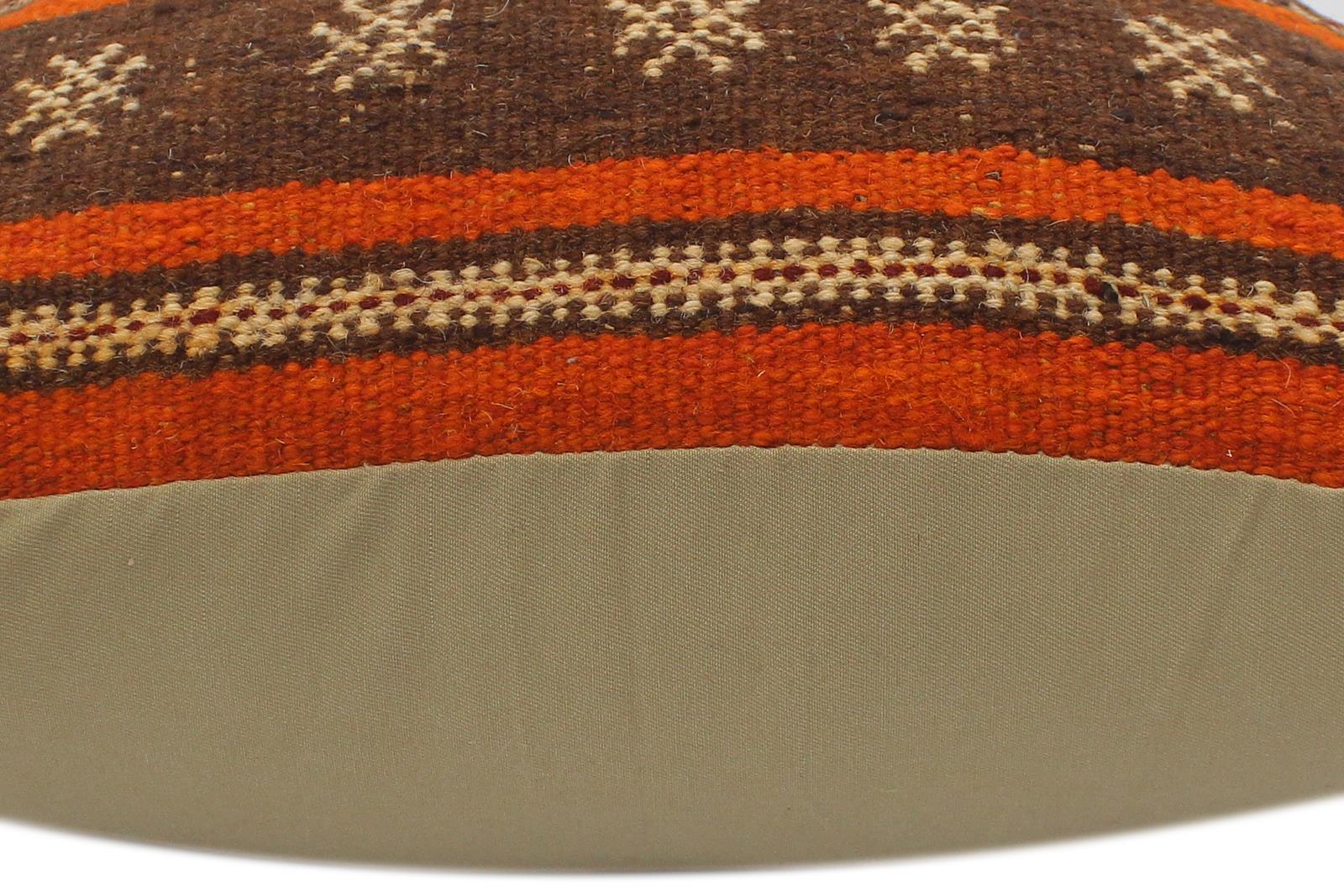 handmade Tribal Turkish Antique Burgundy Rust Hand-Woven SQUARE 100% WOOL pillow