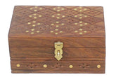handmade Traditional Jewelrybox Brown Gold Hand-made RECTANGLE WOOD Jewelry Box