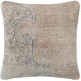 handmade Vintage Pillow Gray Blue Hand-Woven SQUARE 100% WOOL Vintage Pillow