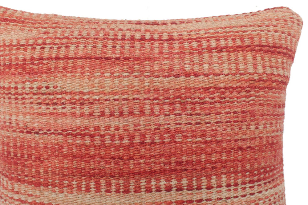 handmade Modern Red Beige Hand-Woven SQUARE 100% WOOL Pillow