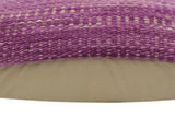 handmade Modern Purple Beige Hand-Woven SQUARE 100% WOOL Pillow
