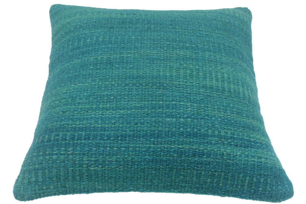 handmade Modern Green Green Hand-Woven SQUARE 100% WOOL Pillow