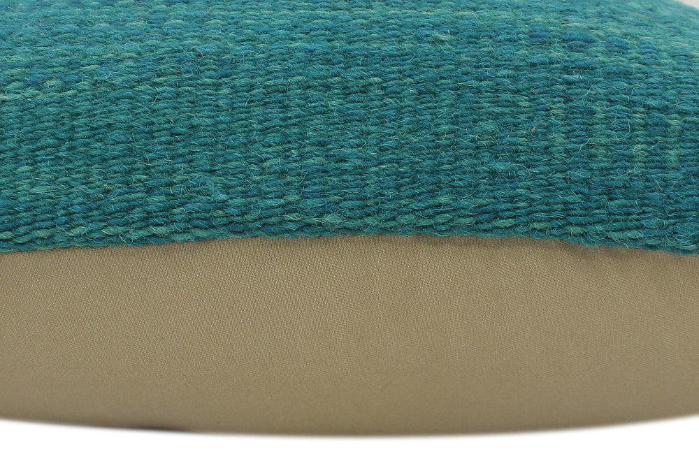handmade Modern Green Green Hand-Woven SQUARE 100% WOOL Pillow