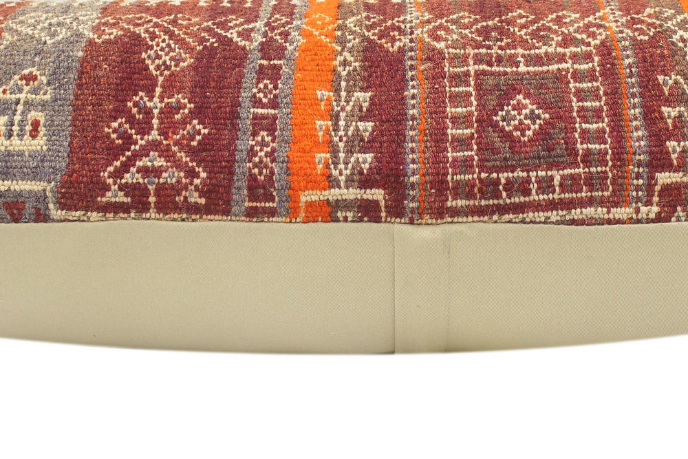 handmade Tribal Burgundy Rust Hand-Woven SQUARE 100% WOOL Pillow