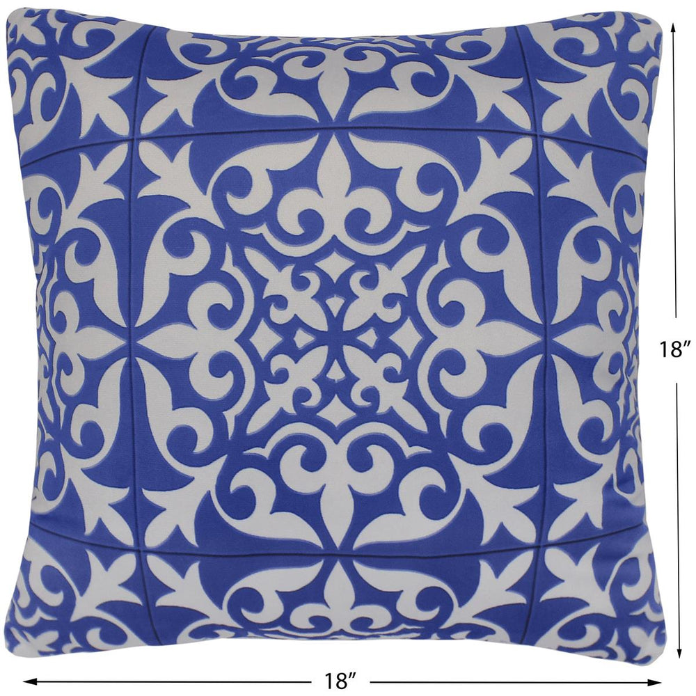 handmade Pillow Ivory Blue Hand-Woven SQUARE PRINTED VEL pillow