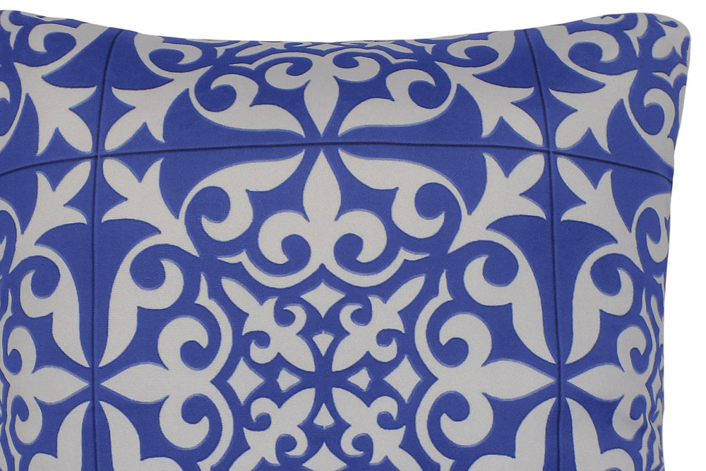 handmade Pillow Ivory Blue Hand-Woven SQUARE PRINTED VEL pillow