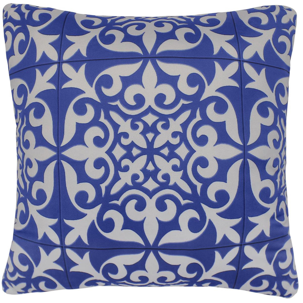 handmade Pillow Ivory Blue Hand-Woven SQUARE PRINTED VEL pillow