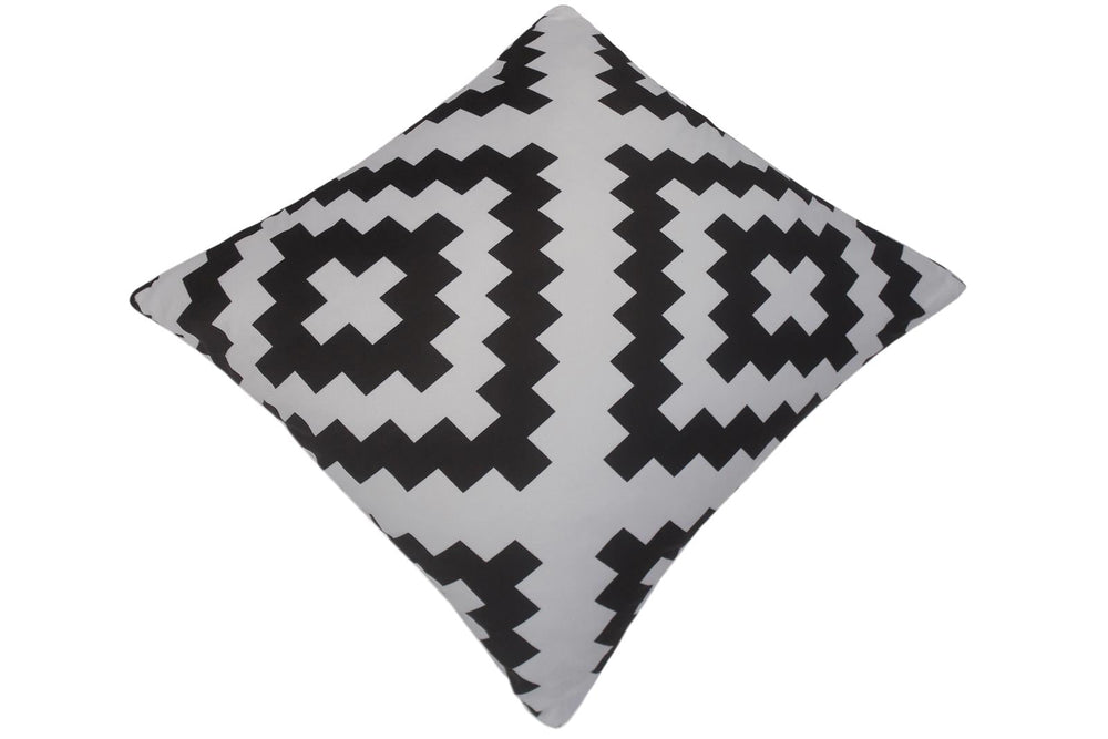 handmade Pillow Ivory Black Hand-Woven SQUARE PRINTED VEL pillow