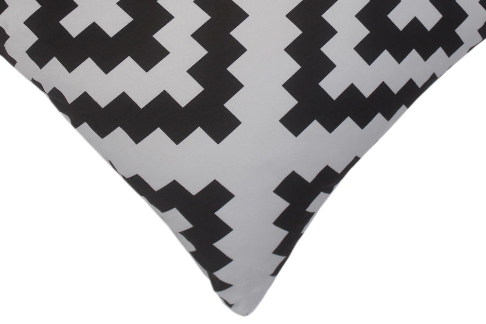 handmade Pillow Ivory Black Hand-Woven SQUARE PRINTED VEL pillow