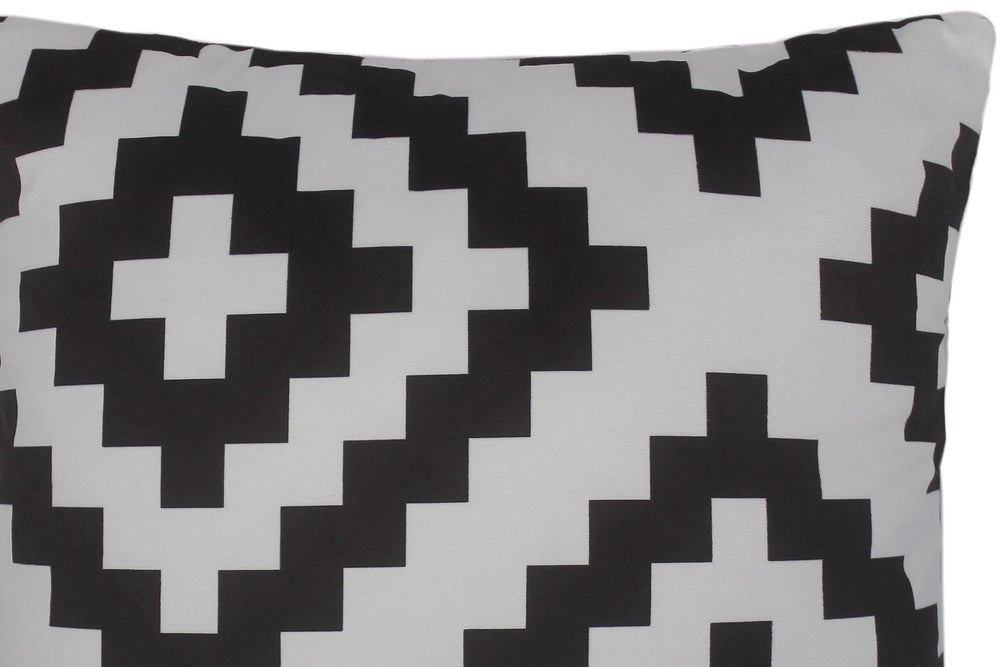 handmade Pillow Ivory Black Hand-Woven SQUARE PRINTED VEL pillow
