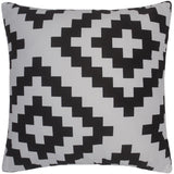 handmade Pillow Ivory Black Hand-Woven SQUARE PRINTED VEL pillow