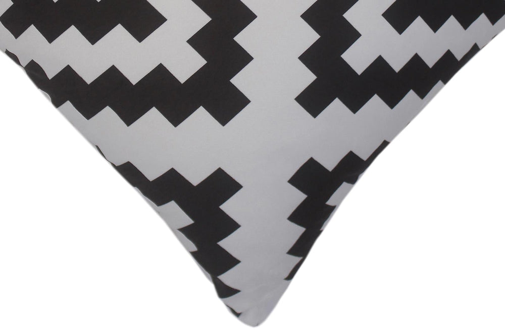 handmade Pillow Ivory Black Hand-Woven SQUARE PRINTED VEL pillow