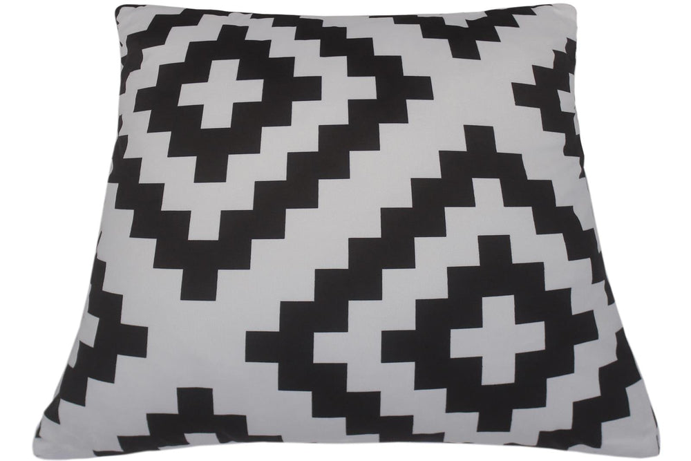 handmade Pillow Ivory Black Hand-Woven SQUARE PRINTED VEL pillow