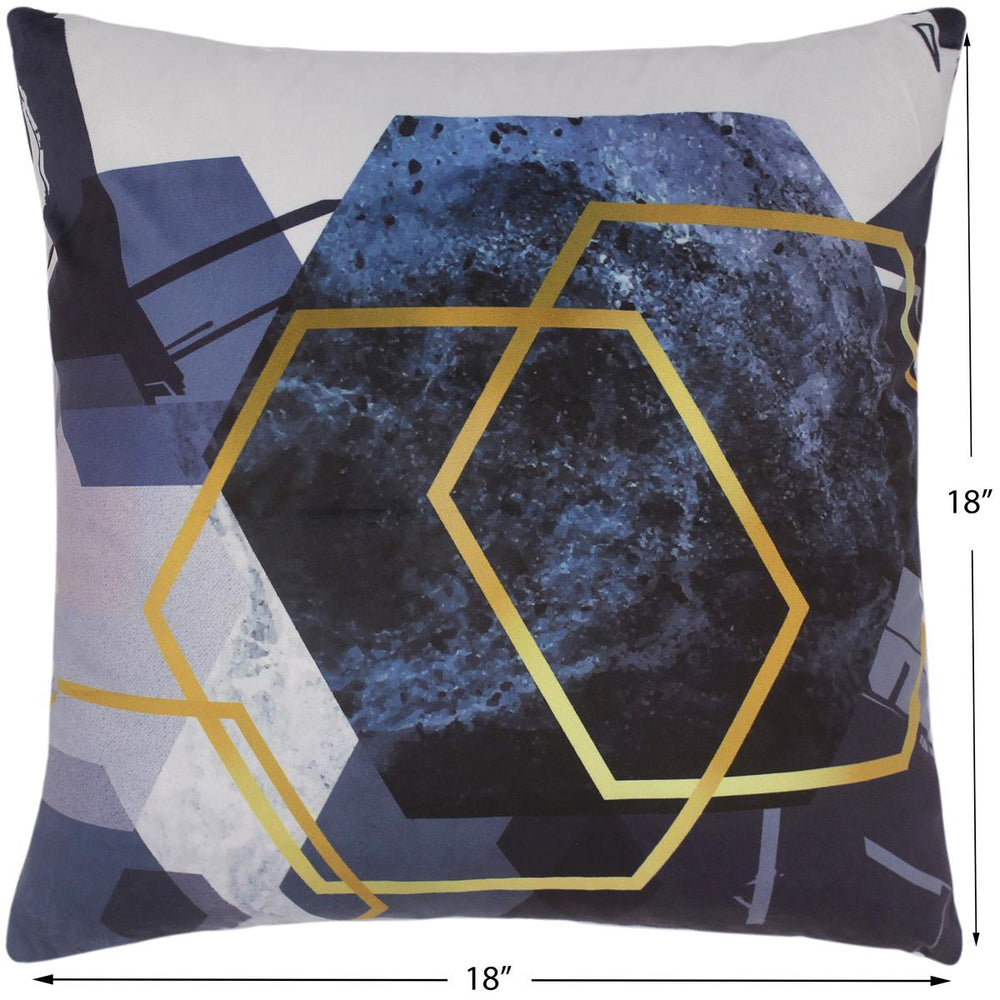 handmade Pillow Blue Ivory Hand-Woven SQUARE PRINTED VEL pillow