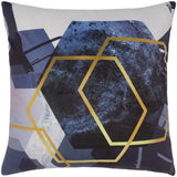 handmade Pillow Blue Ivory Hand-Woven SQUARE PRINTED VEL pillow