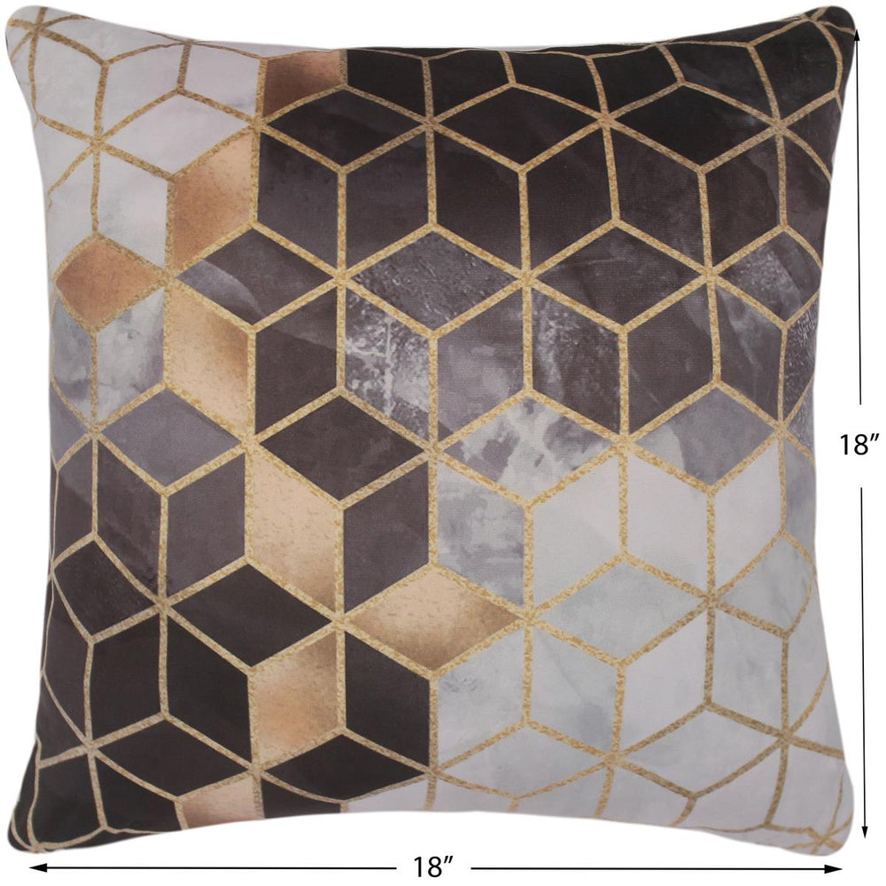 handmade Pillow Gray Brown Hand-Woven SQUARE PRINTED VEL pillow