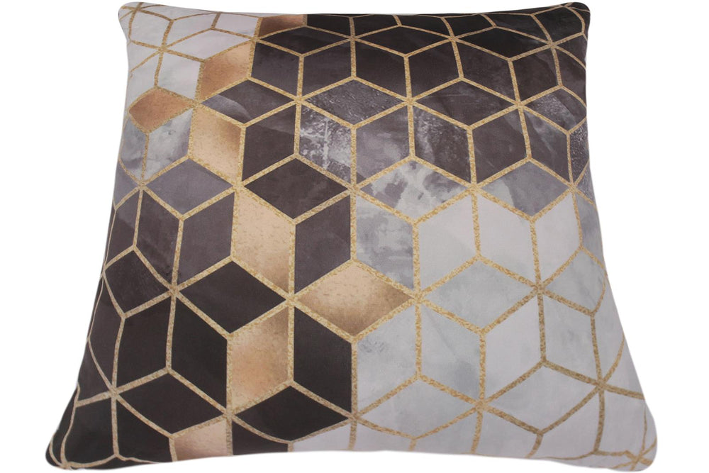 handmade Pillow Gray Brown Hand-Woven SQUARE PRINTED VEL pillow