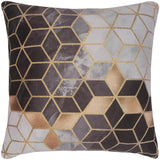 handmade Pillow Gray Brown Hand-Woven SQUARE PRINTED VEL pillow