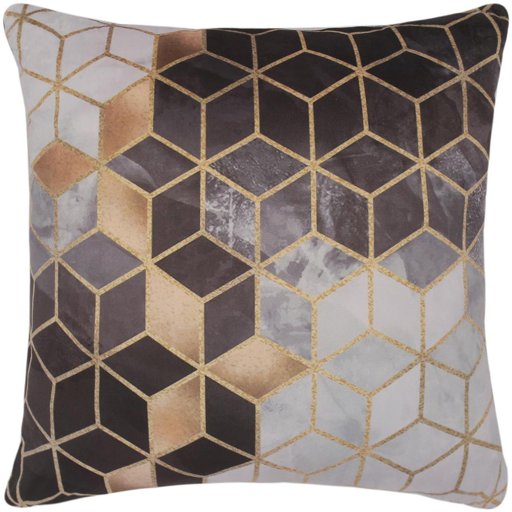 handmade Pillow Gray Brown Hand-Woven SQUARE PRINTED VEL pillow