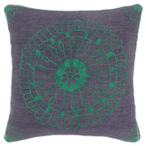 handmade Pillow Blue Green Hand-Woven SQUARE 100% Wool Suzani Throw Pillow