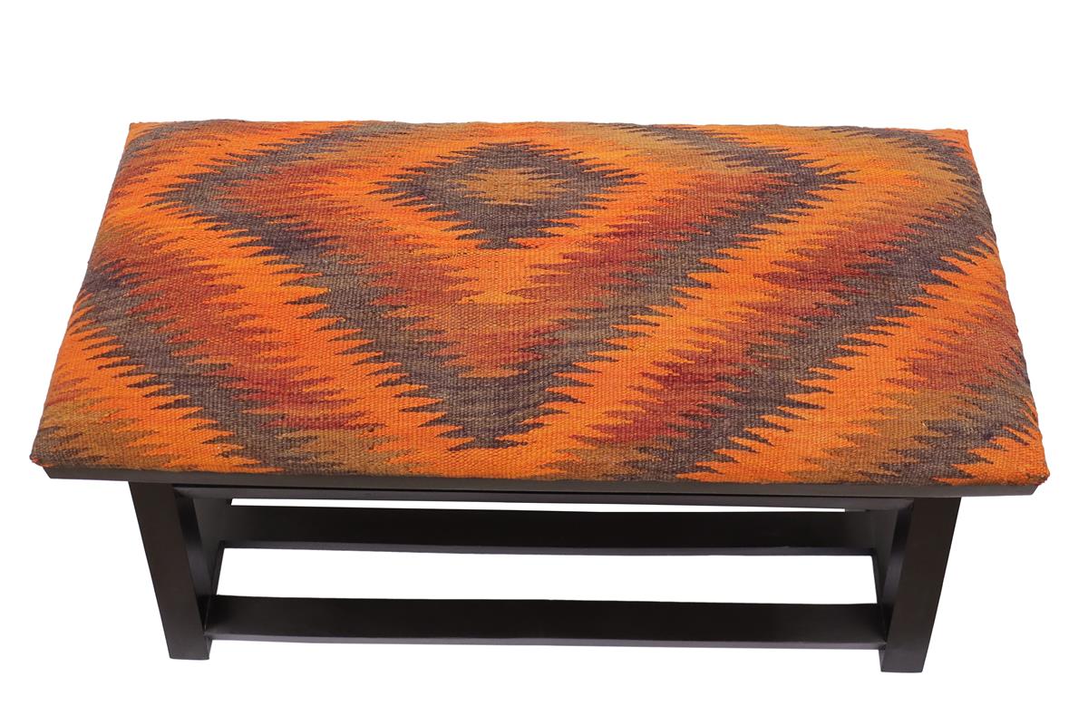 handmade Traditional Shoe Rack Rust Purple Hand-made RECTANGLE Vegetable dyed wool and wood