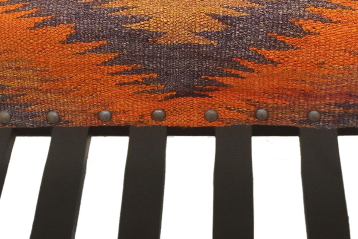handmade Traditional Shoe Rack Rust Purple Hand-made RECTANGLE Vegetable dyed wool and wood