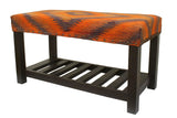 handmade Traditional Shoe Rack Rust Purple Hand-made RECTANGLE Vegetable dyed wool and wood