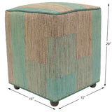 handmade Modern Ottoman Green Purple Hand-made SQUARE handmade ottoman pouf