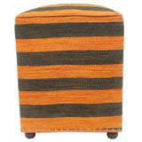 handmade Modern Ottoman Orange Black Hand-made SQUARE handmade ottoman pouf