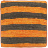 handmade Modern Ottoman Orange Black Hand-made SQUARE handmade ottoman pouf