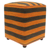 Rustic Zimmerma Handmade Kilim Upholstered Ottoman
