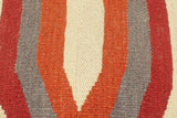 handmade Modern Ottoman Rust Red Hand-made ROUND Vegetable dyed wool and wood