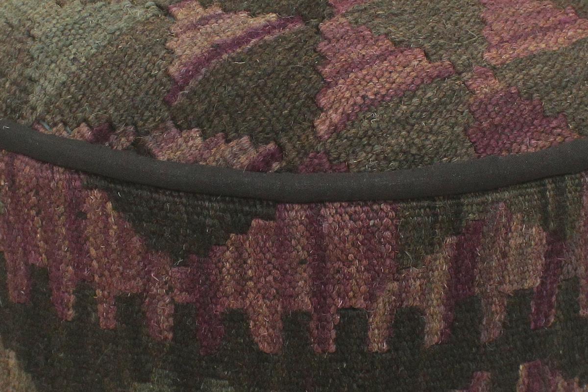 handmade Traditional Ottoman Black Purple Hand-made ROUND Vegetable dyed wool and wood